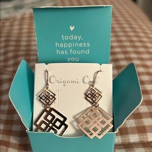 Origami Owl Geometric Silver Earrings